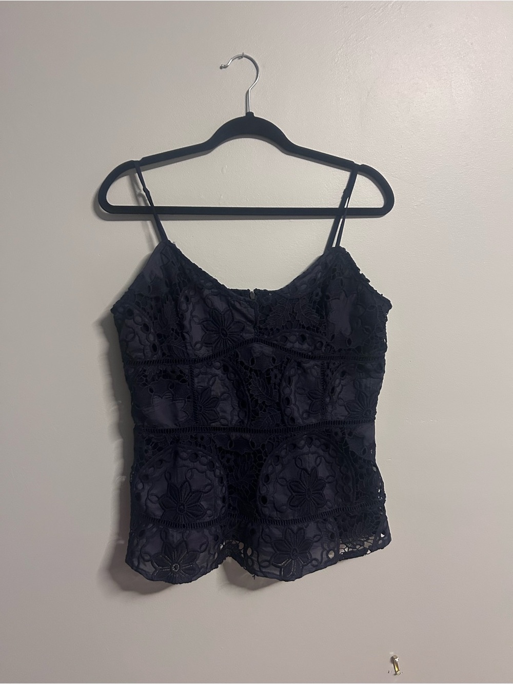 Skies Are Blue Navy Crochet Lace Jeans